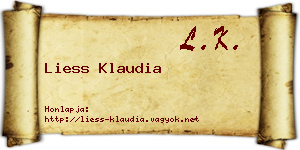 Liess Klaudia névjegykártya