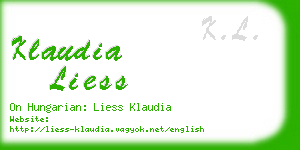 klaudia liess business card